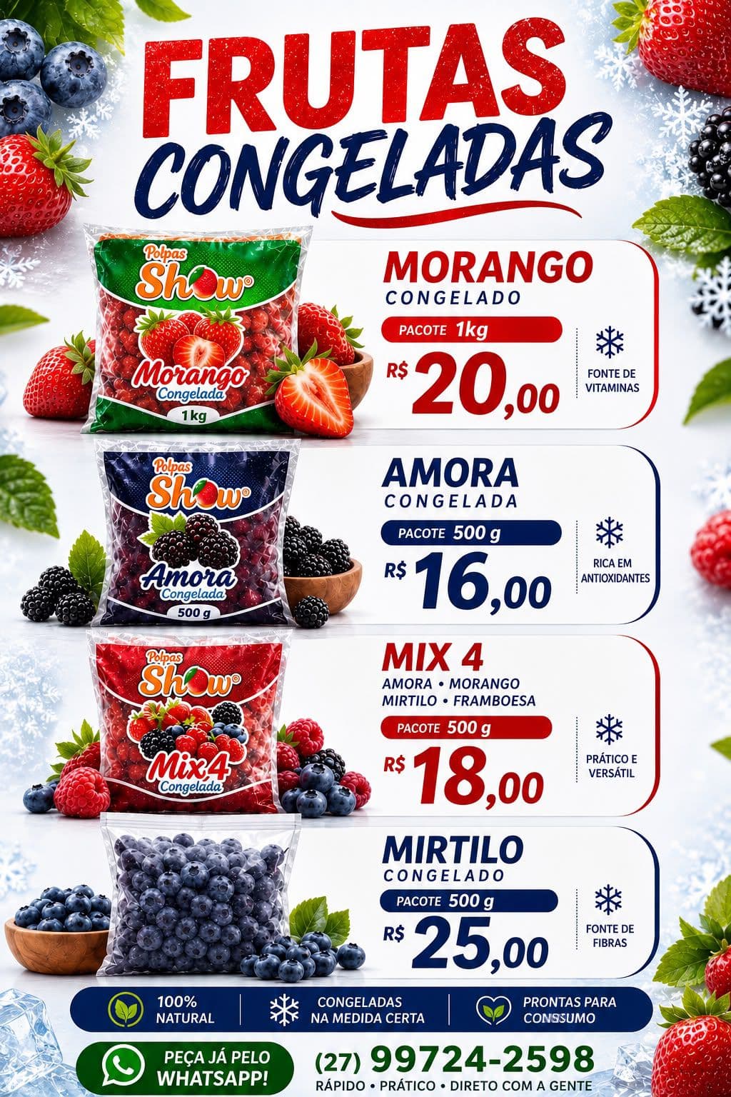 📢 *AMANHÃ TEM ENTREGAS EM GUARAPARI!*🍓🥭🍍