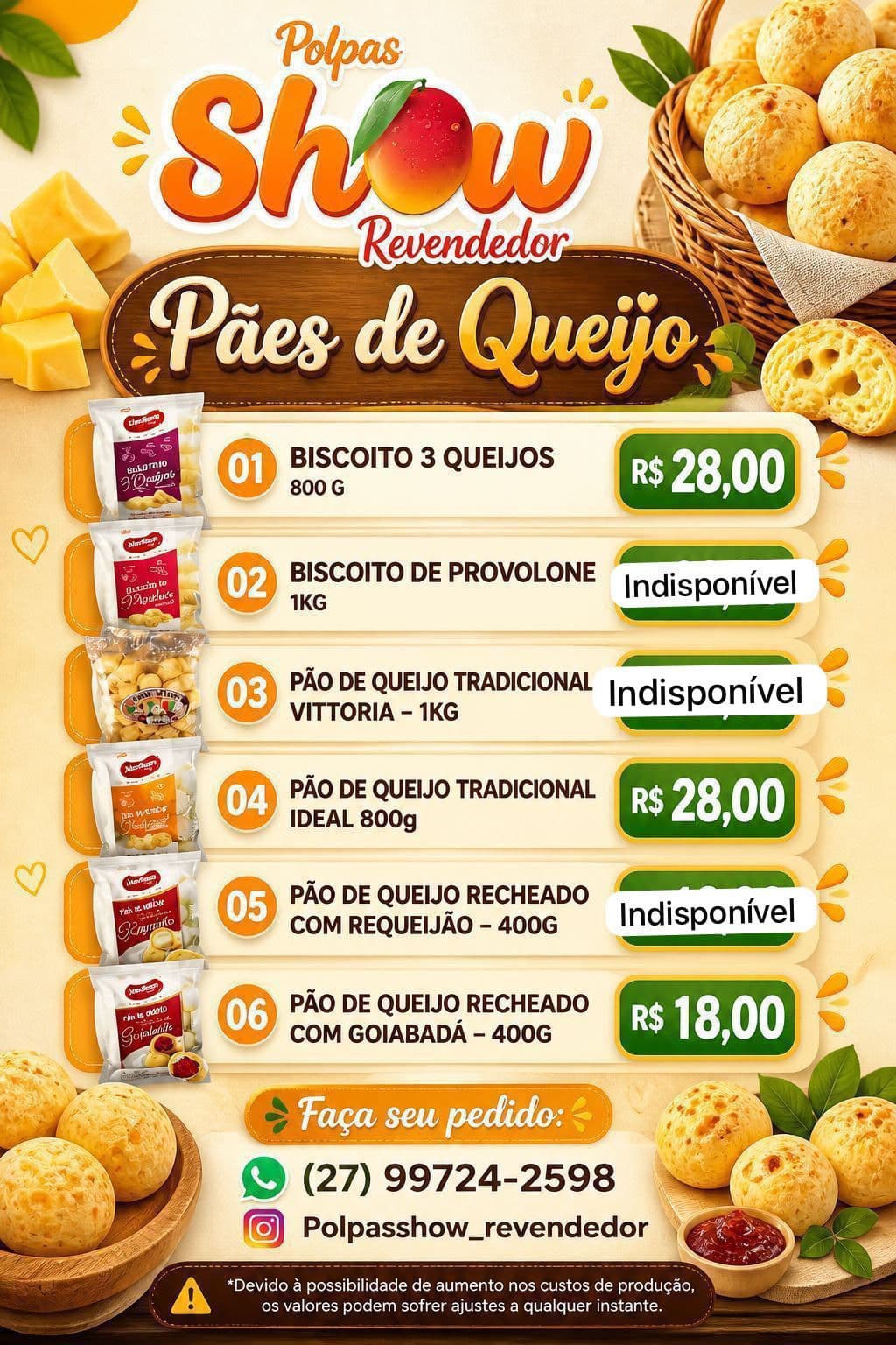 📢 *AMANHÃ TEM ENTREGAS EM GUARAPARI!*🍓🥭🍍