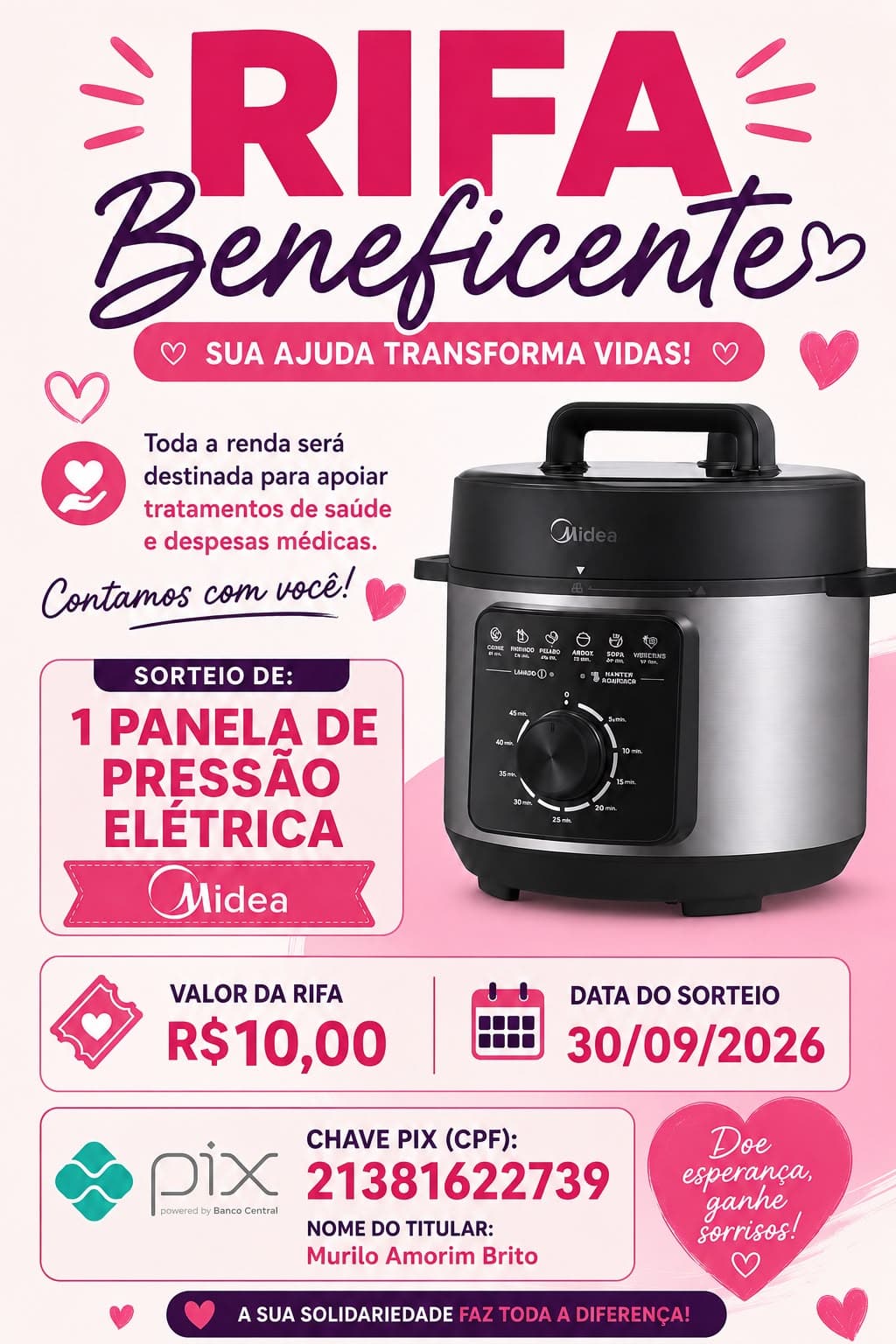 ❤️ Rifa Beneficente – Tratamento do Murilo ❤️