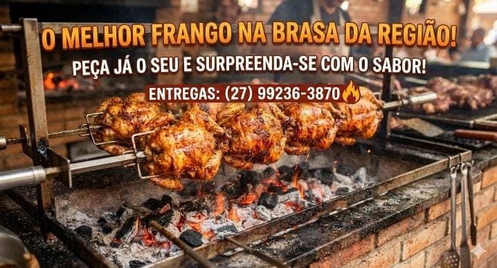 Chega de comer frango seco! O nosso é dourado por fora e muito suculento por dentro. Assado na brasa de verdade!🍗 O Ver