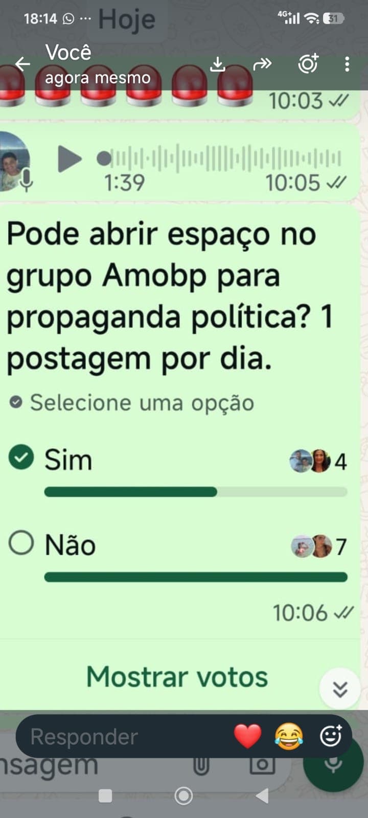 Resultado da enquete.