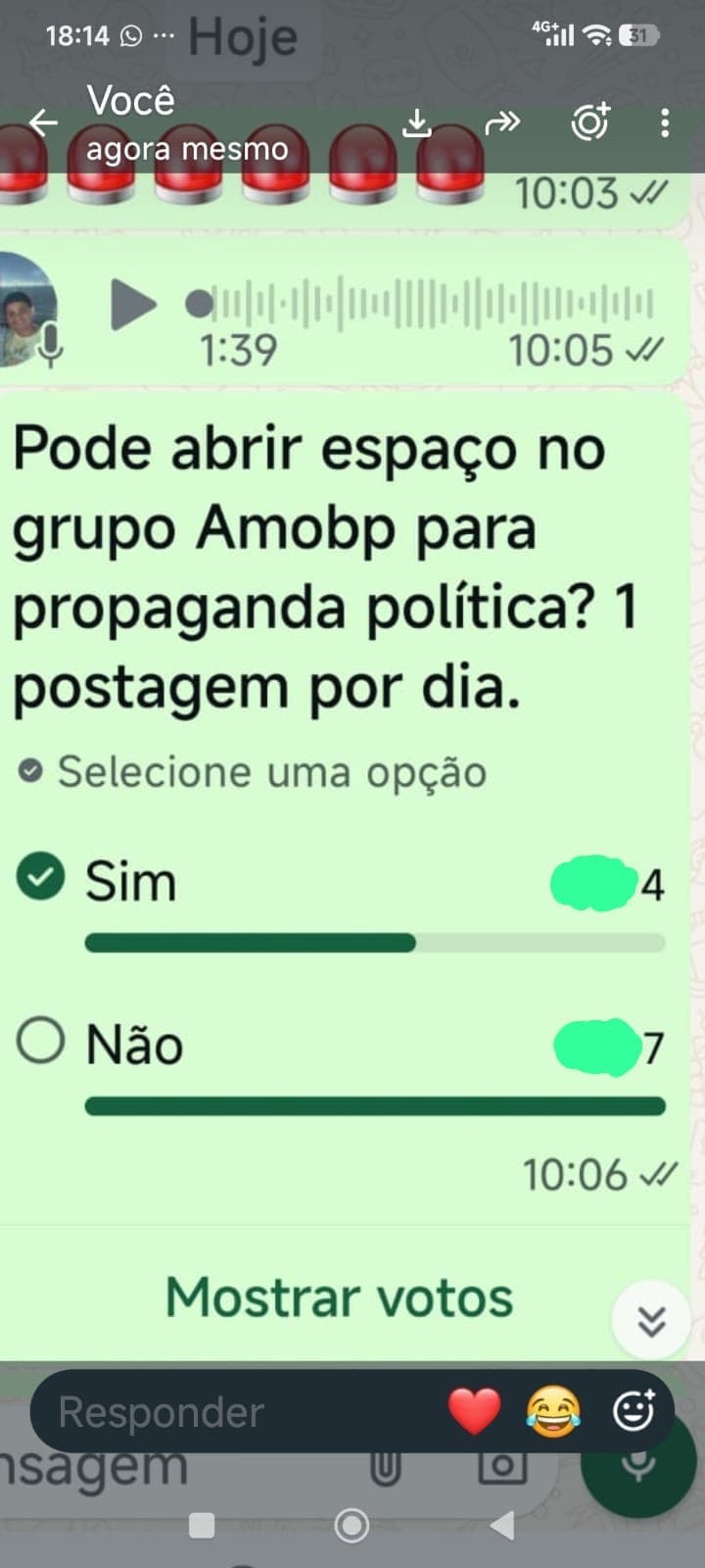Resultado da enquete.