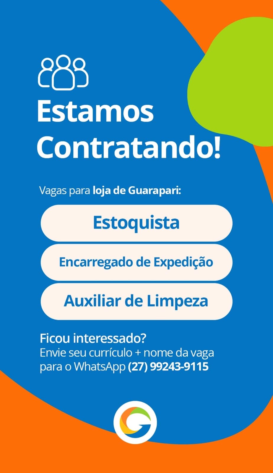 Vagas de empregos disponíveis.