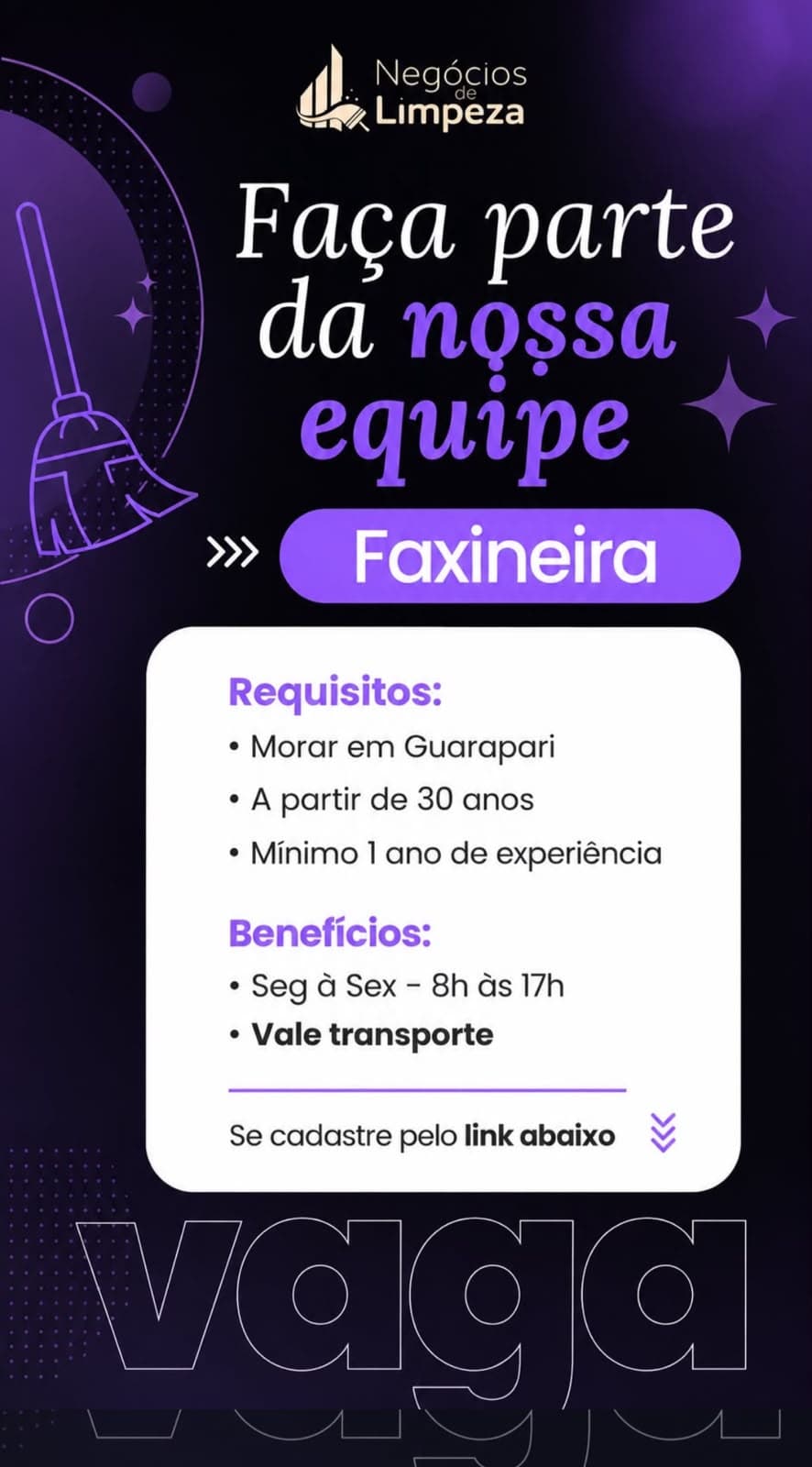 Vagas de empregos disponíveis.