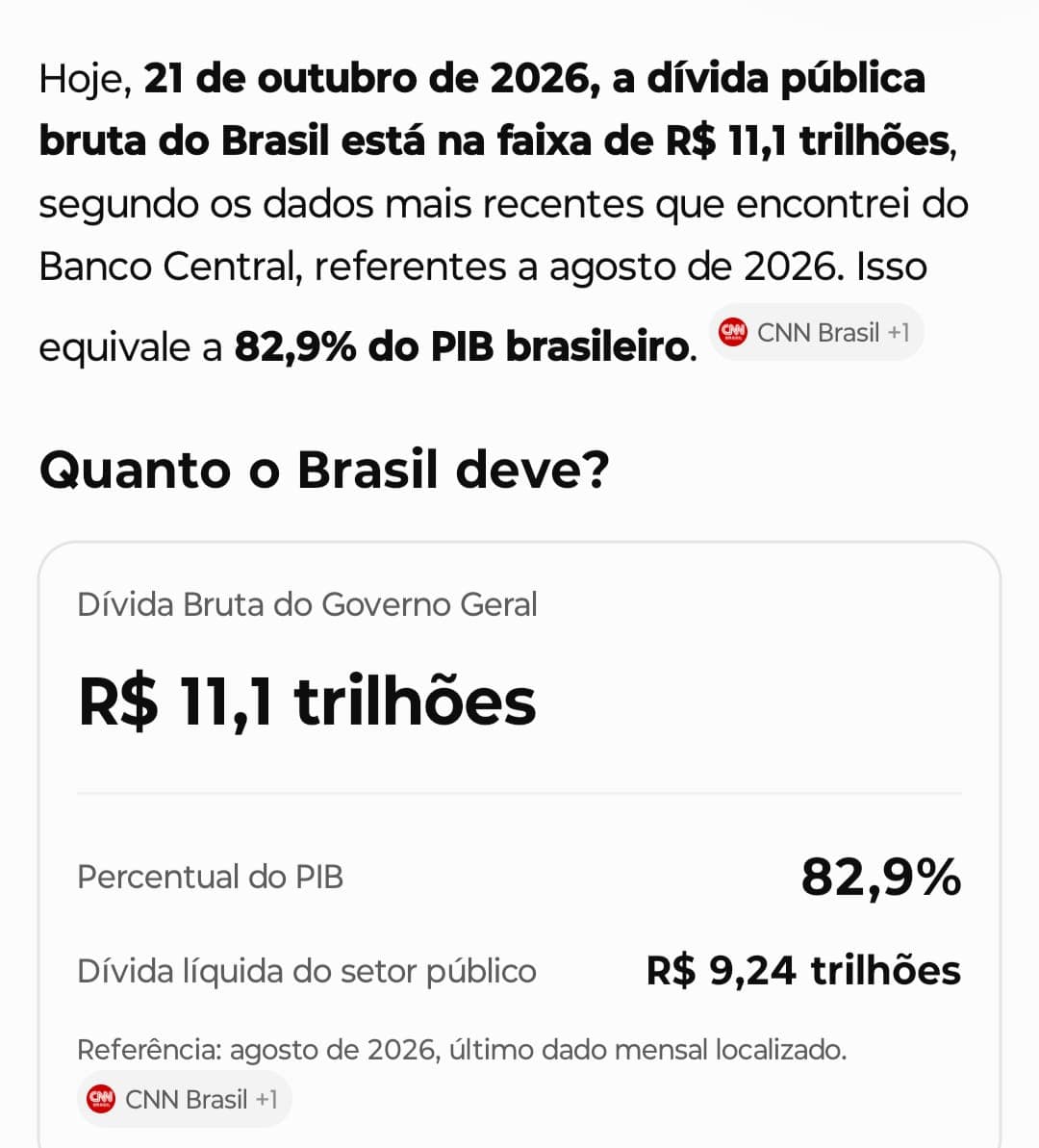 País está endividado até o pescoço